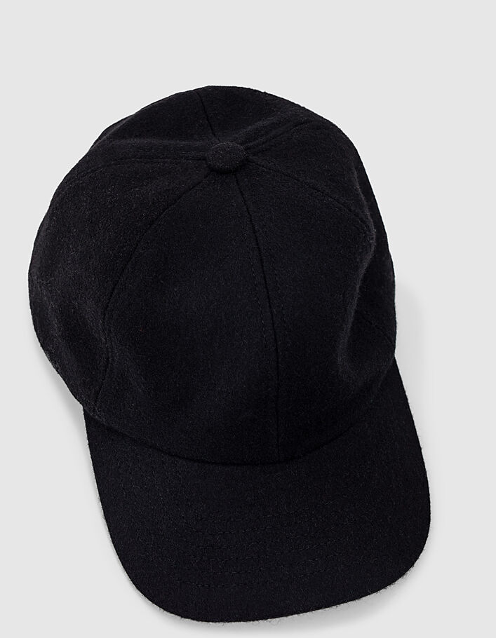 Men’s black WATER REPELLENT wool blend cap - IKKS