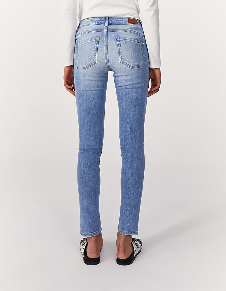 Jean slim bleu clair regular waist coupe sculpt up femme-3