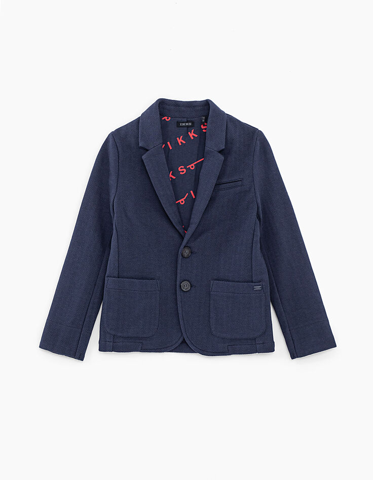 Navy tricot colbert jongens-1