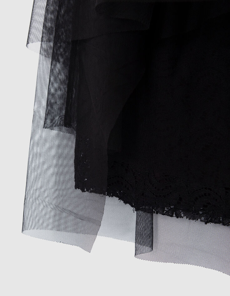 Jupe noire tulle asymétrique fille-5