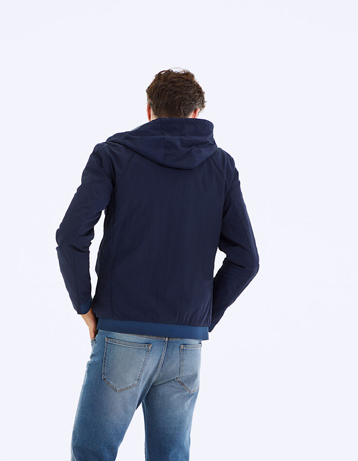 Men’s navy nylon sports jacket with red cords-3