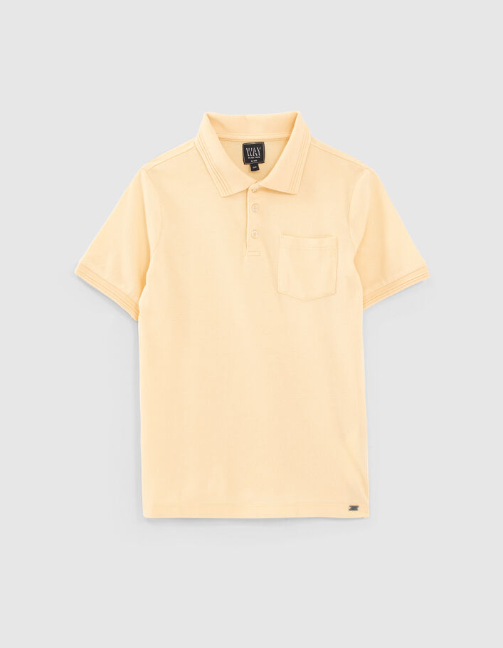 Boys’ medium-yellow polo shirt with embroidered lettering - IKKS