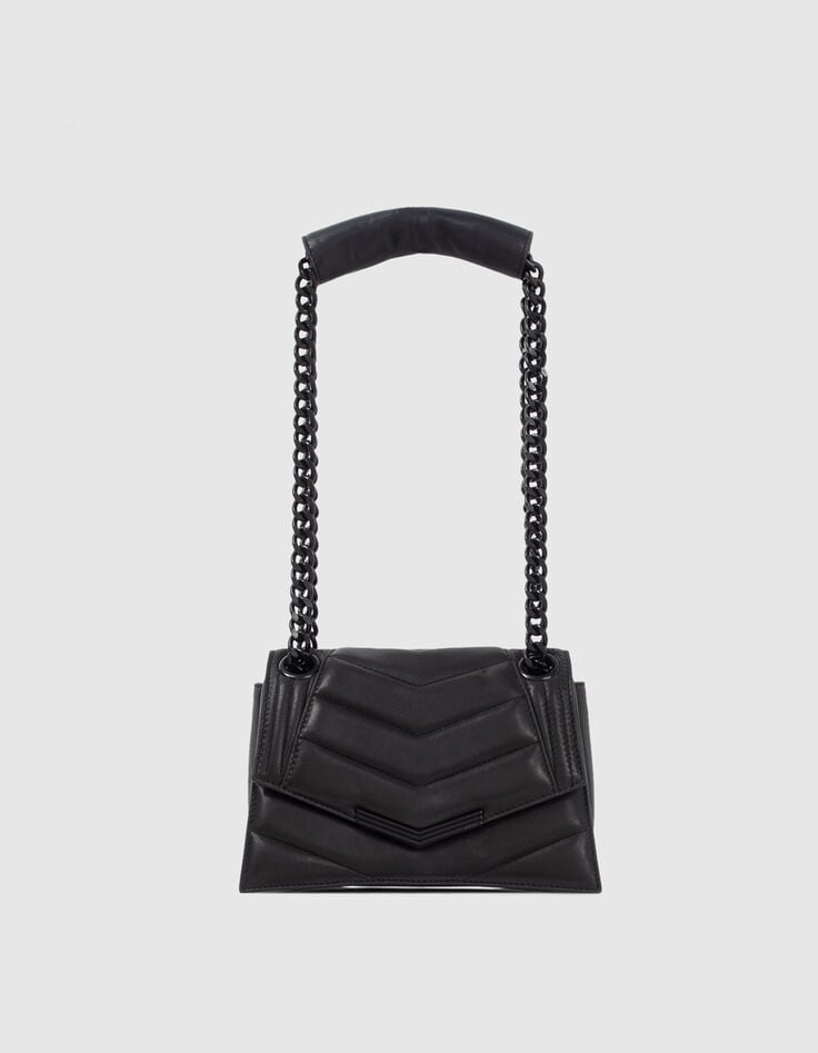 Tas THE 1 Timeless zwart doorstikt leer Maat S Dames-2