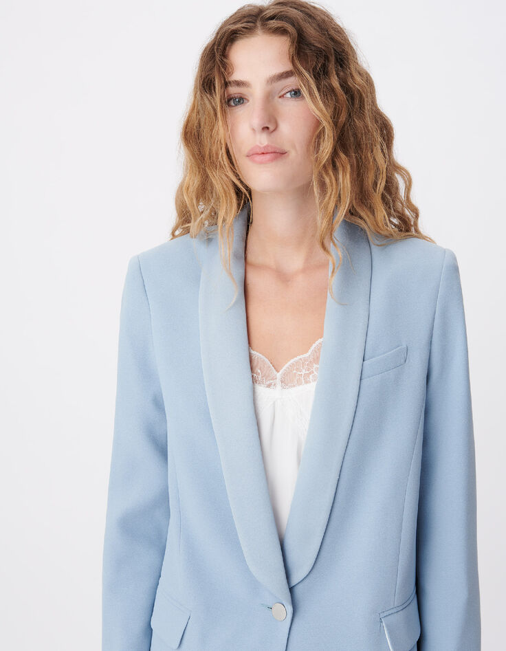 Women's blue fluid oversized suit jacket-4