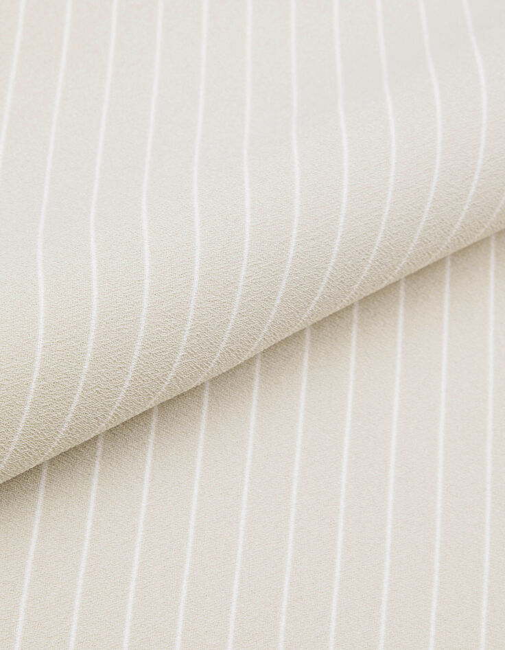 Pantalon de tailleur beige motif rayures tennis Femme-9
