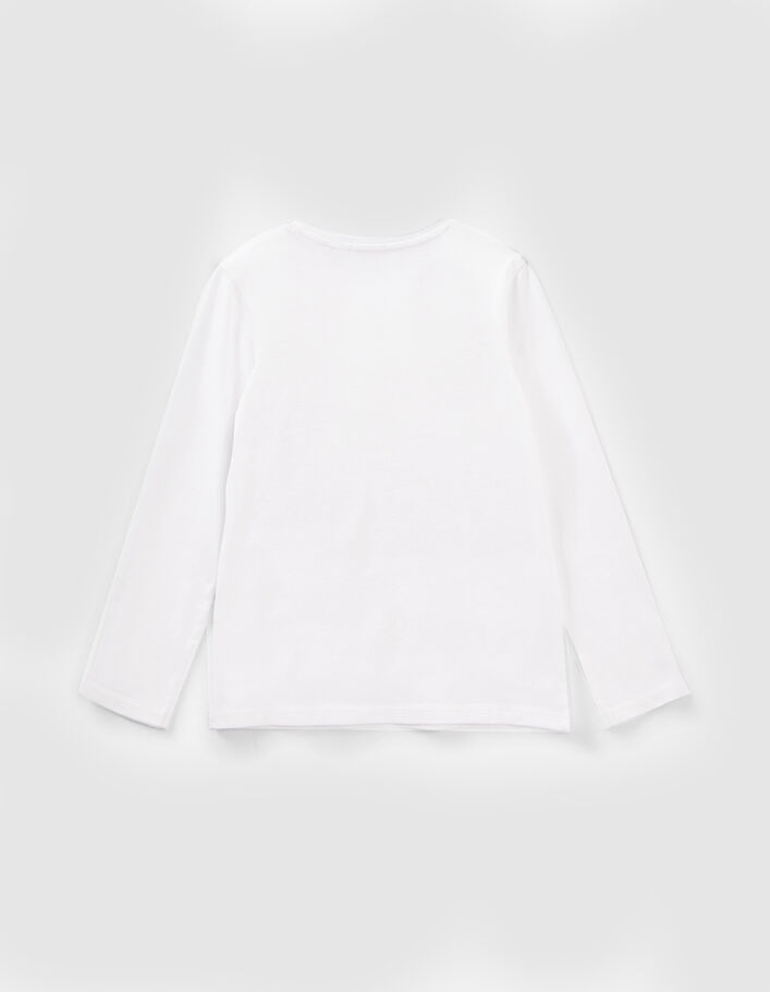 T-shirt blanc cassé coton bio visuel fille à bonnet-4