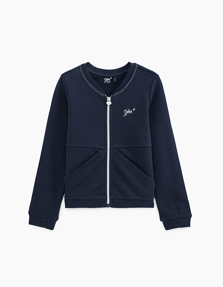 Zipperjacke Essentiel in Navy aus Bio-Baumwolle-1
