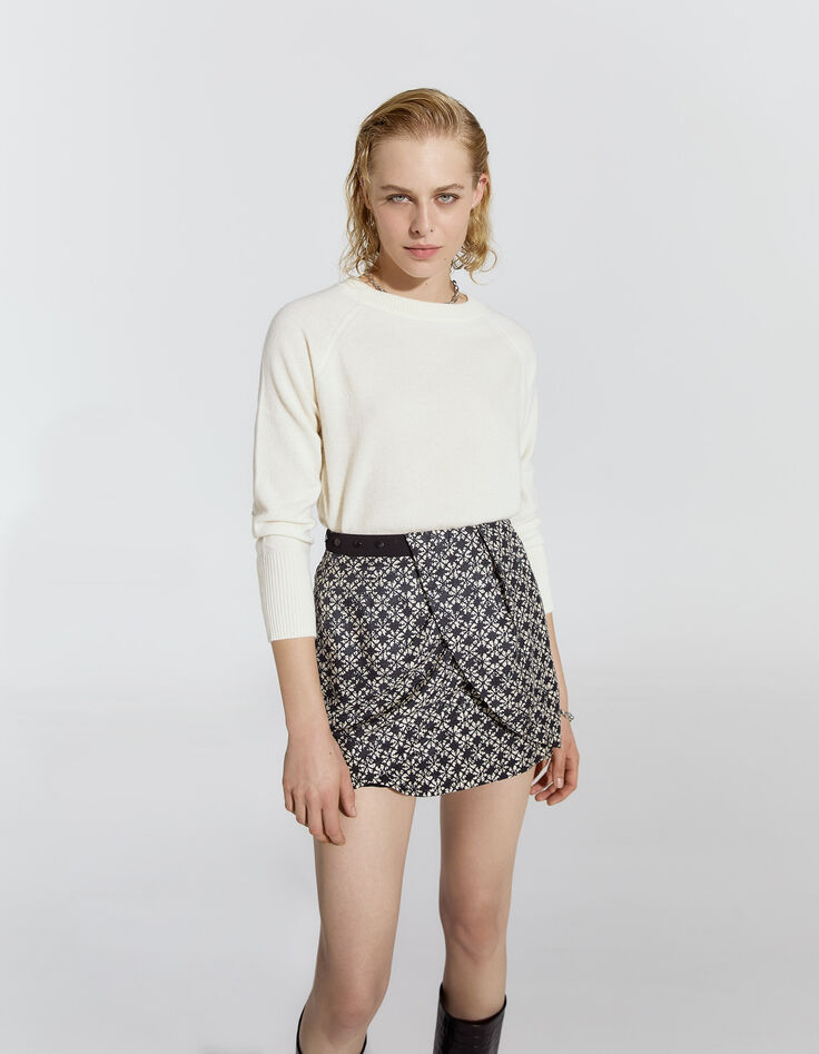 Pure Edition falda de seda viscosa flor diseño mujer-4