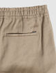 Jogpant de costume beige fonc&eacute; lin m&eacute;lang&eacute; Homme-8