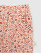 Baby girls’ peach micro-flower print trousers-3