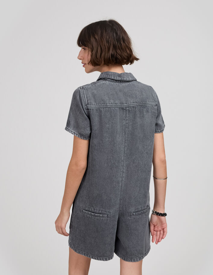 Women’s grey zipped Lyocell® jumpsuit - IKKS