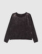 Women’s black knit oversize sweater, embroidered sequins-5