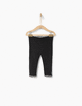 Leggings réversible noir et imprimé bébé fille-1