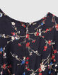 Robe marine mini me imprimé fleurs fille -6