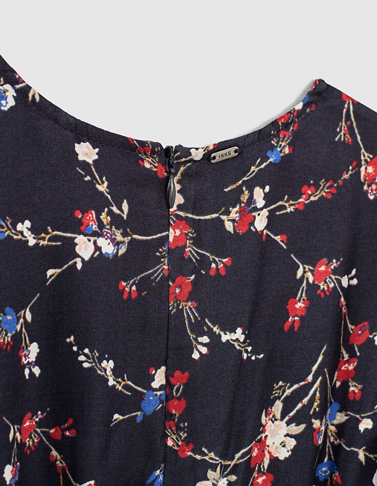 Robe marine mini me imprimé fleurs fille -6 Robe marine mini me imprimé fleurs fille -6