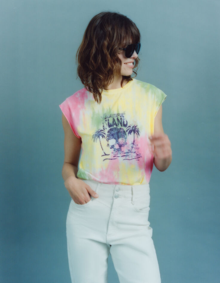 Camiseta loose color crudo tie&dye mujer-1