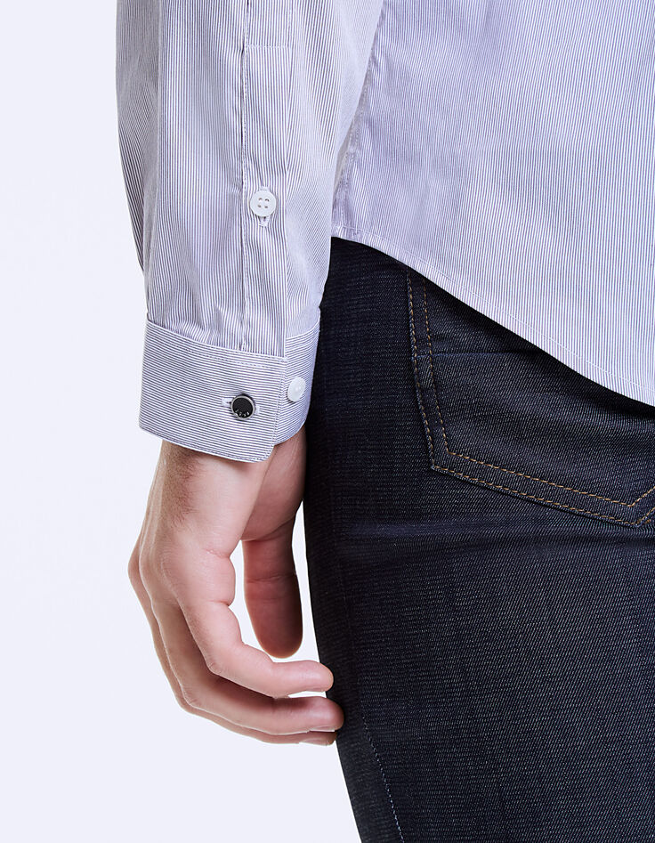 Camisa slim rayas finas shadow Hombre-2 Camisa slim rayas finas shadow Hombre-2