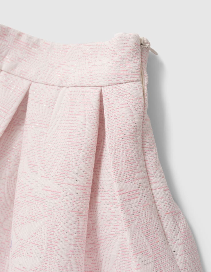 Jupe rose imprimé jacquard fille-3