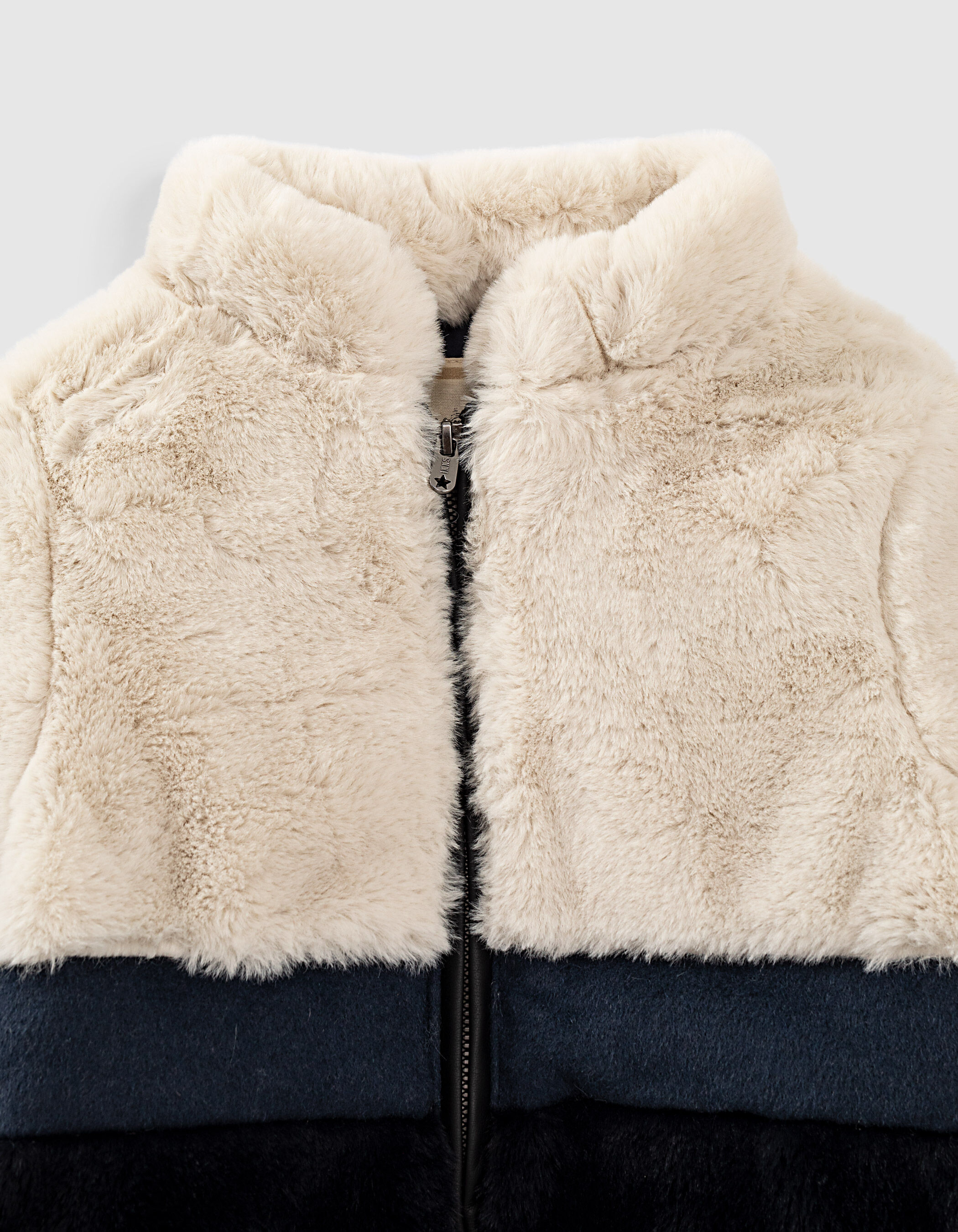 Colour block faux fur coat cheap