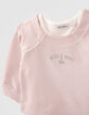 Sudadera 2 en 1 rosa pálido camiseta bebé niña-4