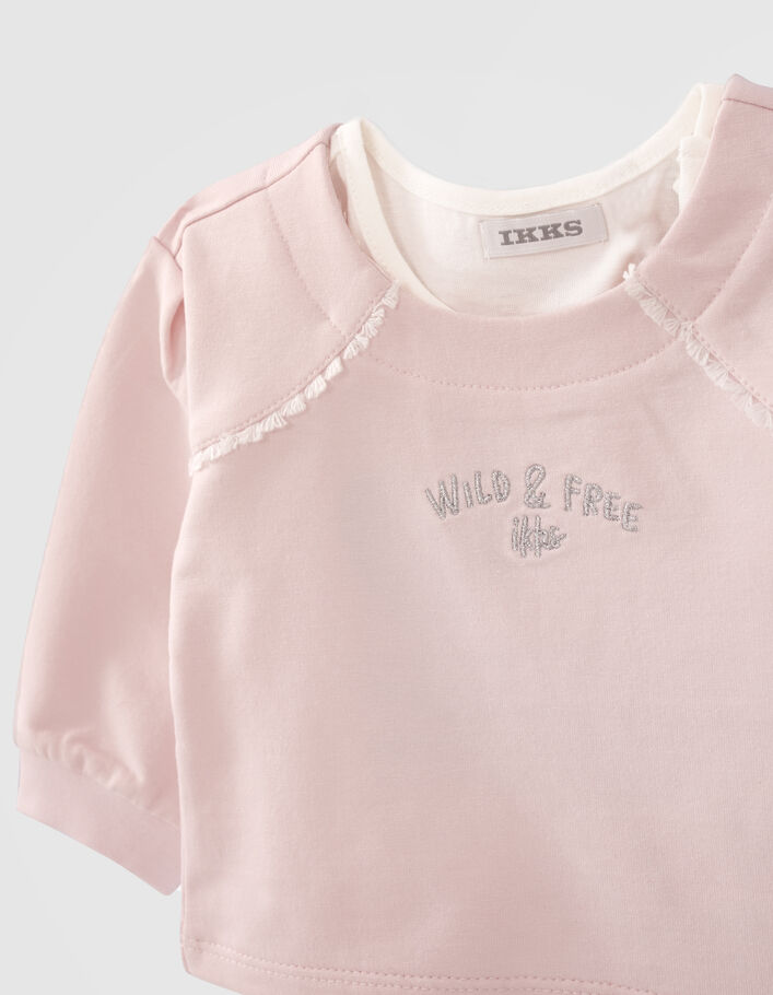 Hellrosa 2-in-1-Sweatshirt und T-Shirt für Babymädchen - IKKS