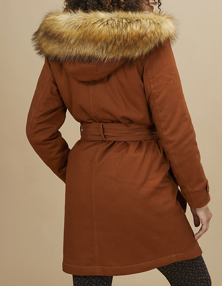 Parka caramel fourrée à capuche I.Code-3 Parka caramel fourrée à capuche I.Code-3
