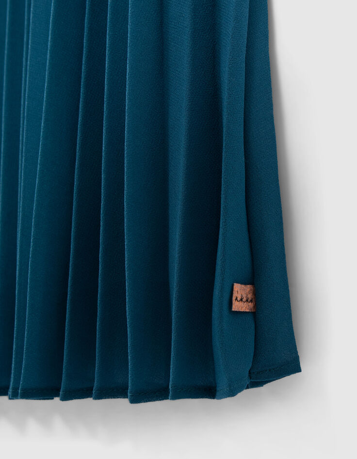 Girls’ green pleated dress-5