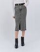 Jupe crayon en jean gris Femme-2