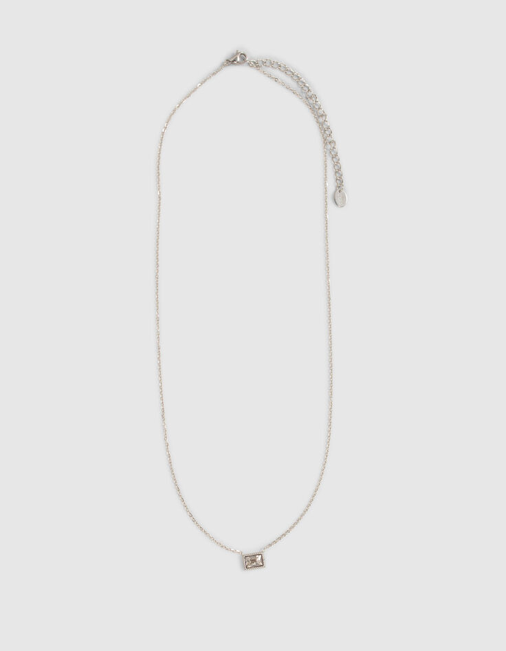 Women’s silver-tone choker with diamante-1
