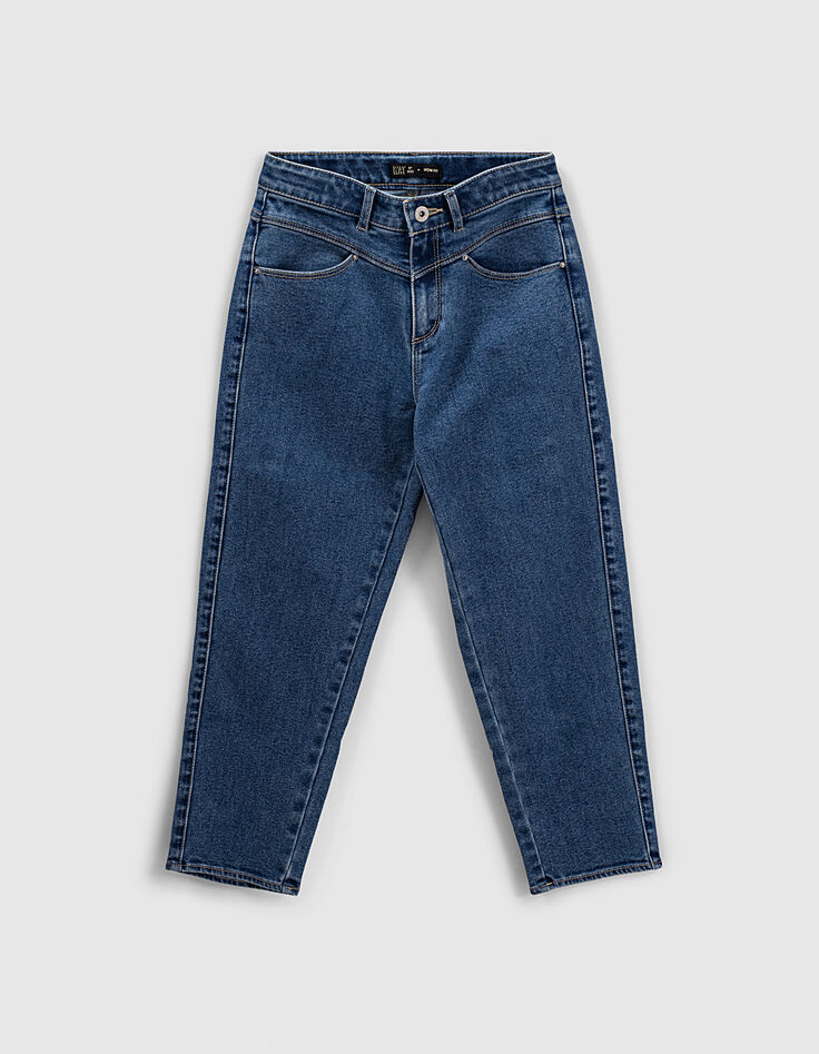 Medium blue mom jeans hoge taille meisjes-1