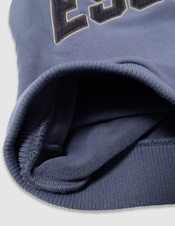 Boys’ blue sweatshirt, corduroy embroidered slogan-8 Boys’ blue sweatshirt, corduroy embroidered slogan-8
