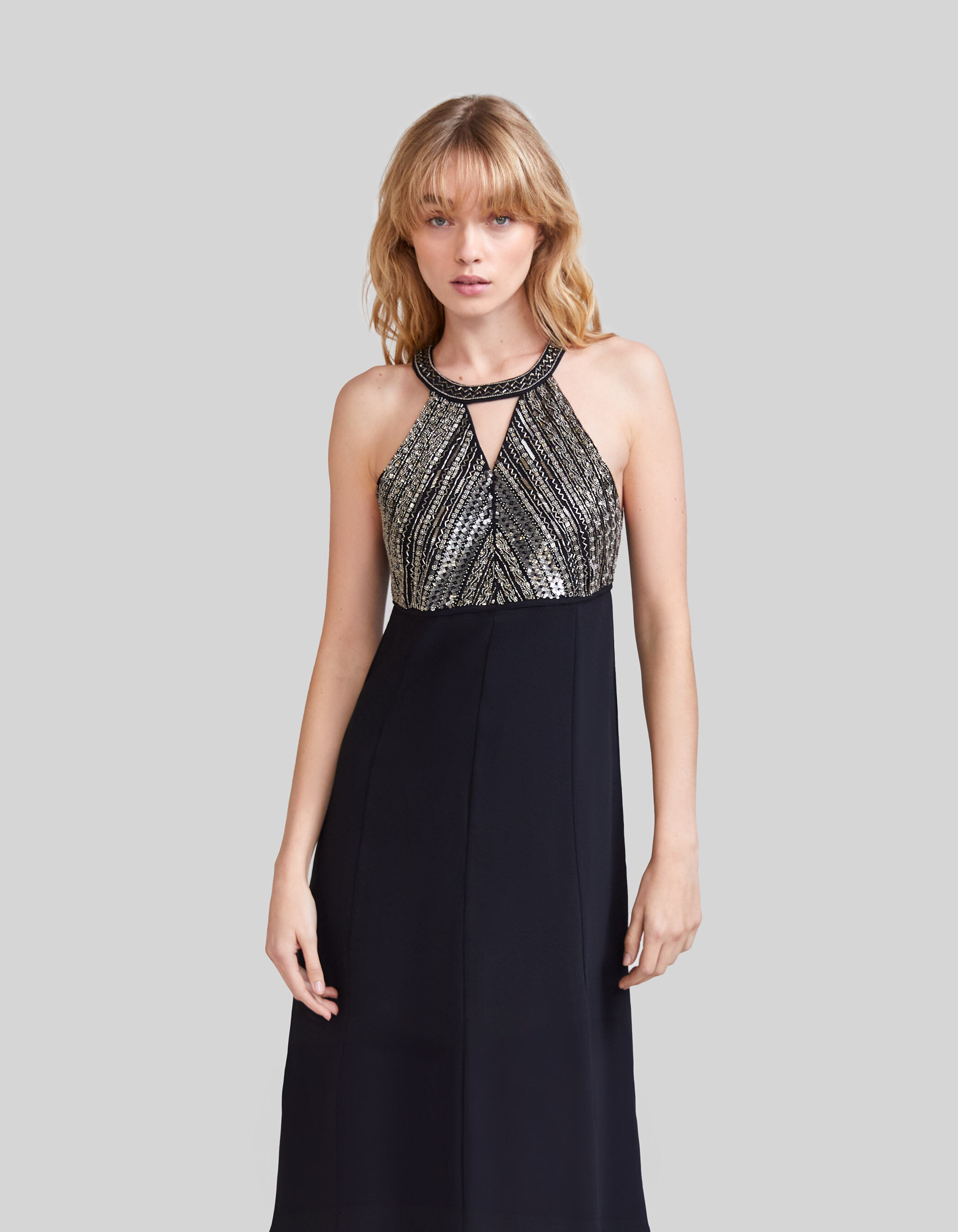 Robe plastron brodé hot sale