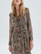 Robe longue écrue recyclée imprimé léo cachemire Femme-5