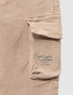 Pantalon droit beige esprit battle garçon-6