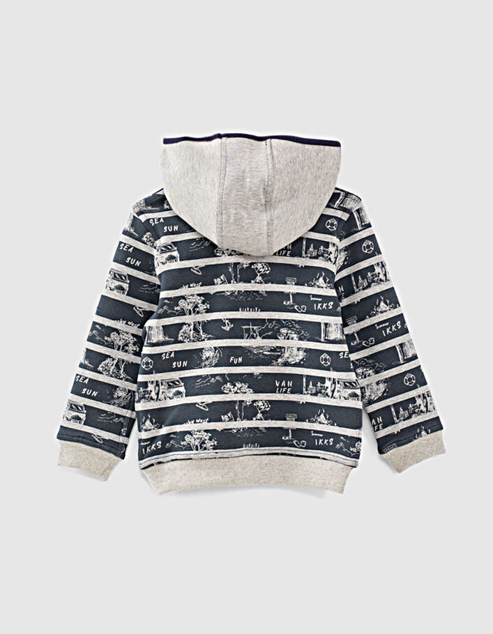 reversible navy french logo hoodie