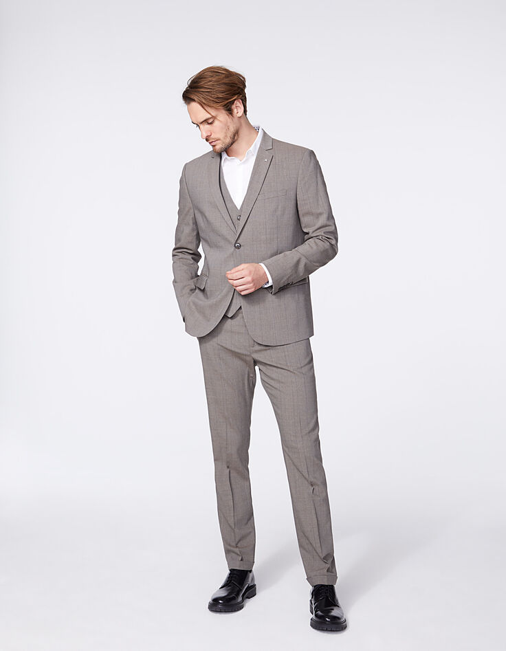 Men’s mink Prince of Wales check suit jacket -5
