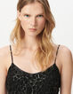Robe courte noire dentelle brodée sequins Femme-3