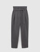 Pantalon carotte gris motif chevrons 7/8e Femme-6