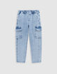 Jean JOGGER BATTLE bleu Waterless garçon-2