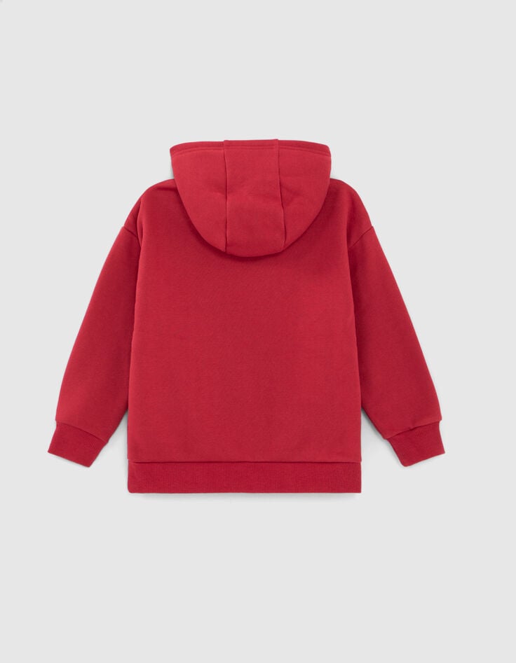 Boys’ dark red hoodie with XL embroidery-3