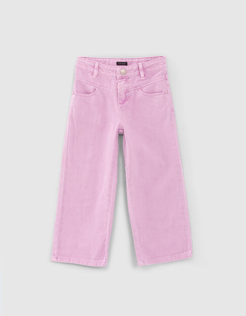 Girls’ violet 7/8 wide jeans - IKKS