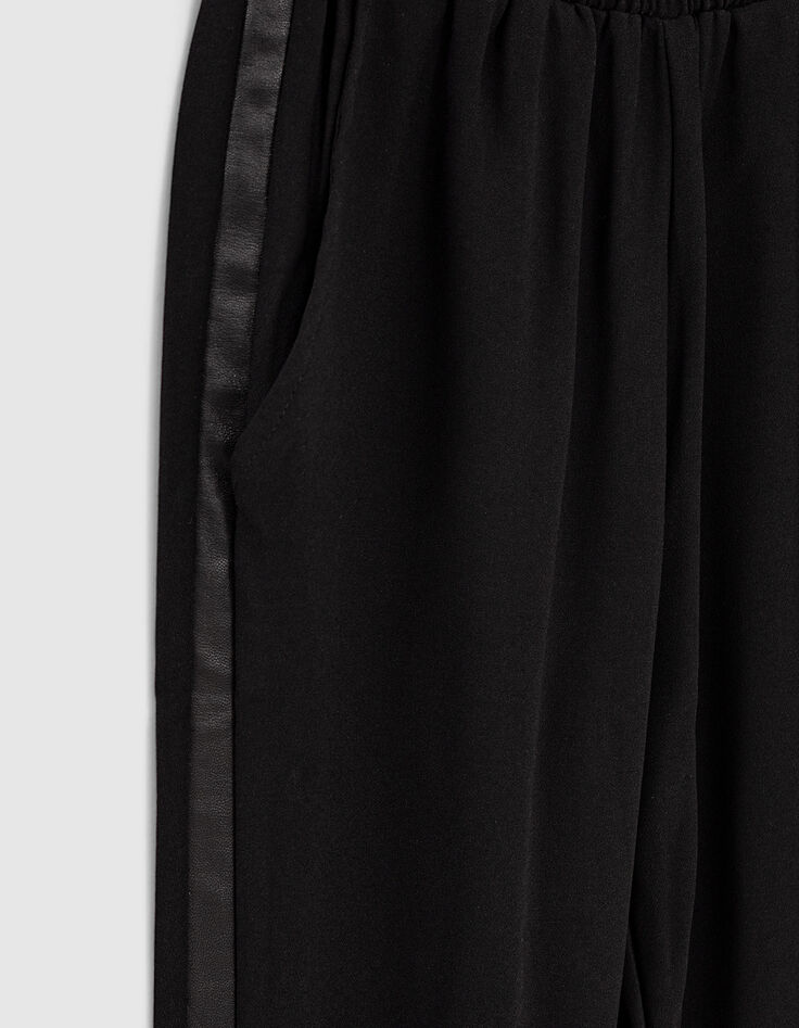 Pantalon noir city bandes latérales esprit smoking fille -4