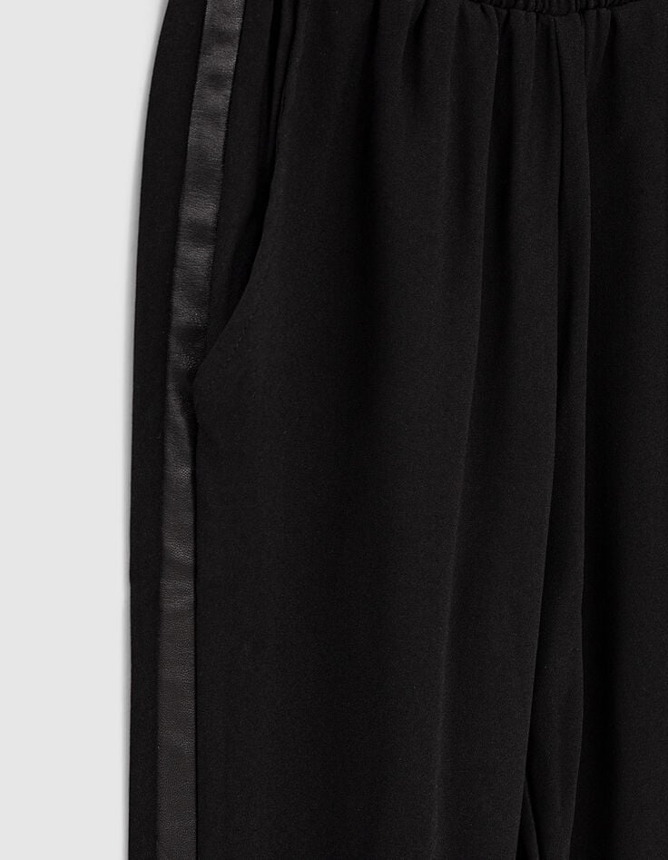 Pantalon noir city bandes latérales esprit smoking fille -4 Pantalon noir city bandes latérales esprit smoking fille -4
