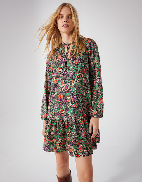 Women’s floral print baggy short dress 