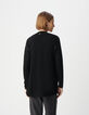 Women's black knitted cardigan with star pattern sleeve-3