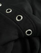 Zwarte hoodie biokatoen maxi-oogjes Dames-6