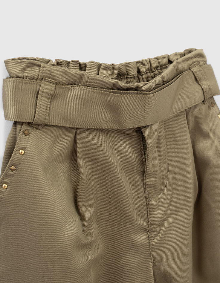 Kaki battlebroek in Lenzing™ Tencel Lyocell™meisjes-3
