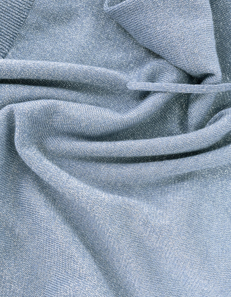 Jersey capucha azul cielo punto fino lúrex mujer-8 Jersey capucha azul cielo punto fino lúrex mujer-8