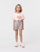 Pink leopard print shorts for girl-2
