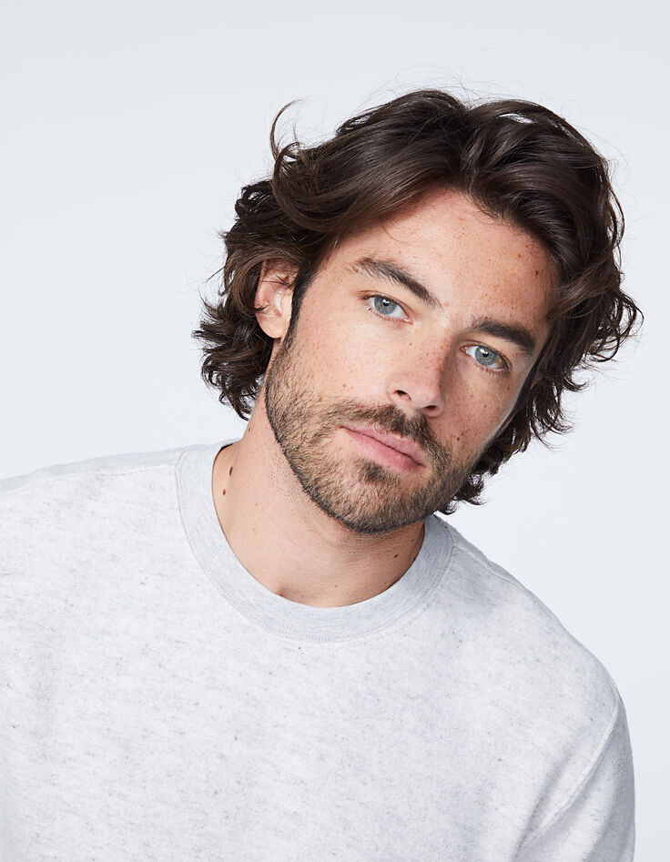 Sweat grey brod&eacute; IKKS Paris BKLYN Homme-4